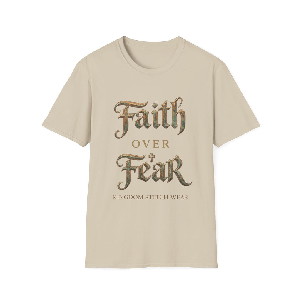 Faith Over Fear Tee | Vintage Gothic Script | Kingdom Stitch Wear