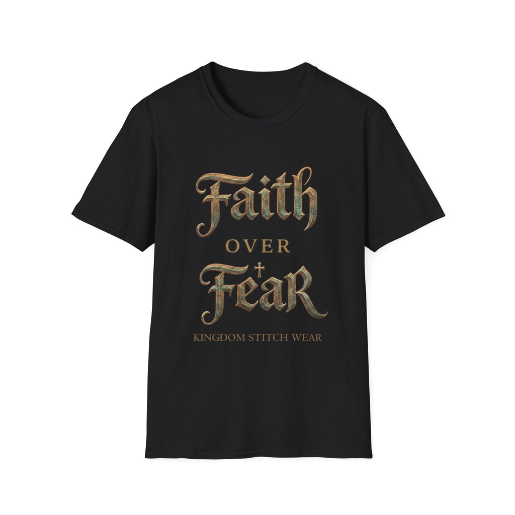 Faith Over Fear Tee | Vintage Gothic Script | Kingdom Stitch Wear