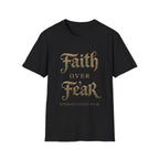Faith Over Fear Tee | Vintage Gothic Script | Kingdom Stitch Wear