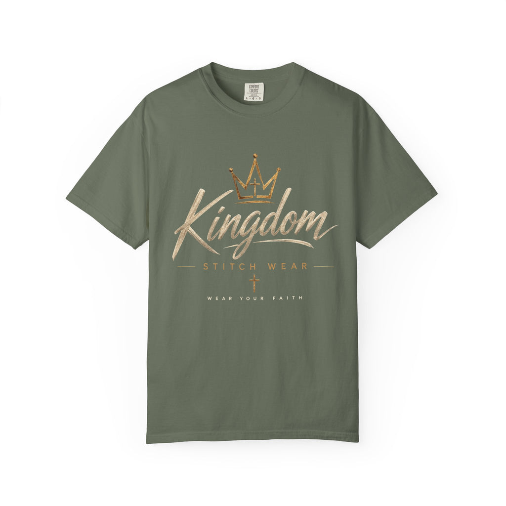 Kingdom Stitch Wear Signature Logo Tee | Wear Your Faith | Garment-Dyed Comfort Colors Christian Apparel | Kingdom Stitch Wear