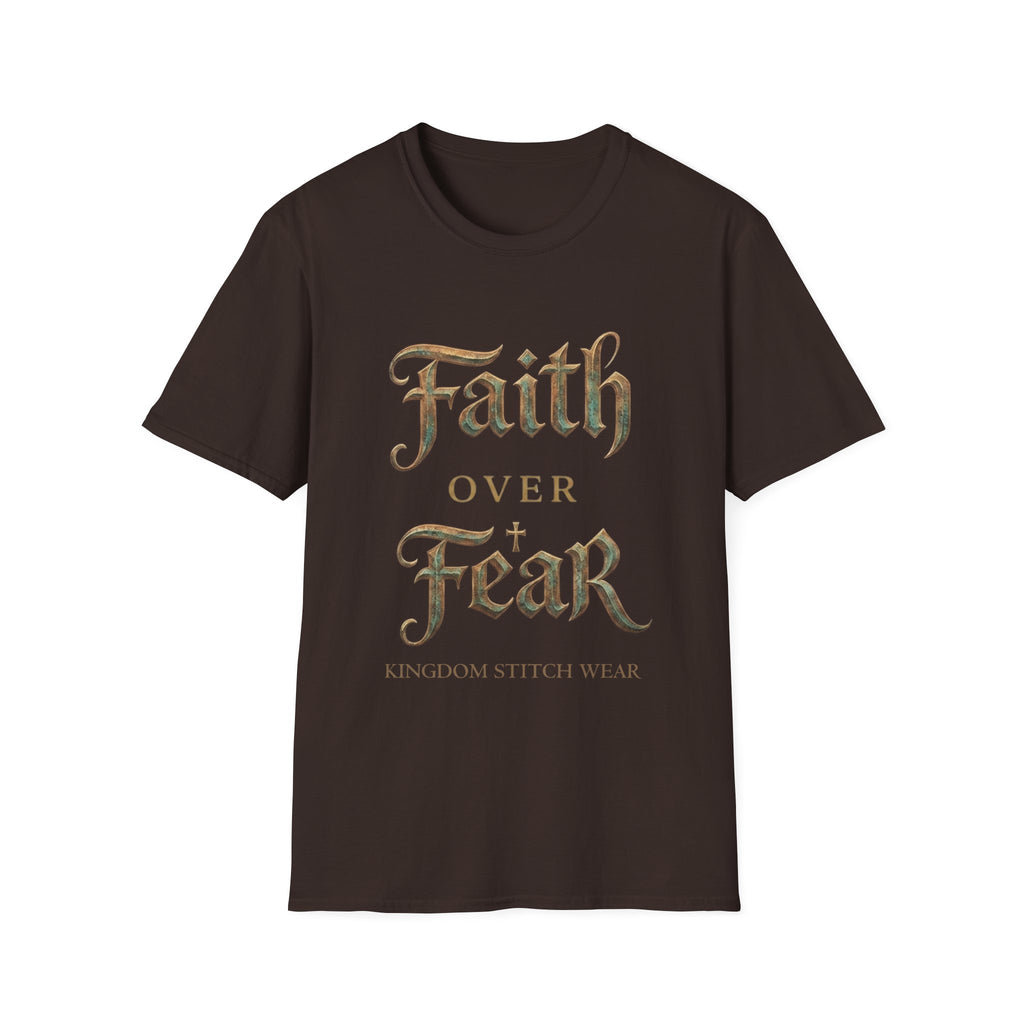 Faith Over Fear Tee | Vintage Gothic Script | Kingdom Stitch Wear