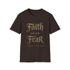 Faith Over Fear Tee | Vintage Gothic Script | Kingdom Stitch Wear