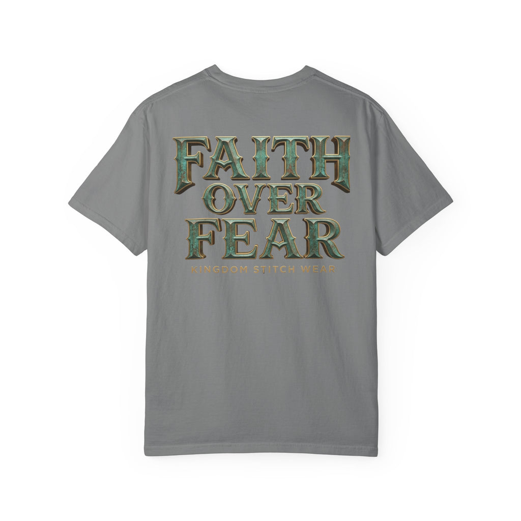 Faith Over Fear Tee Back Graphic| Vintage Patina | Kingdom Stitch Wear