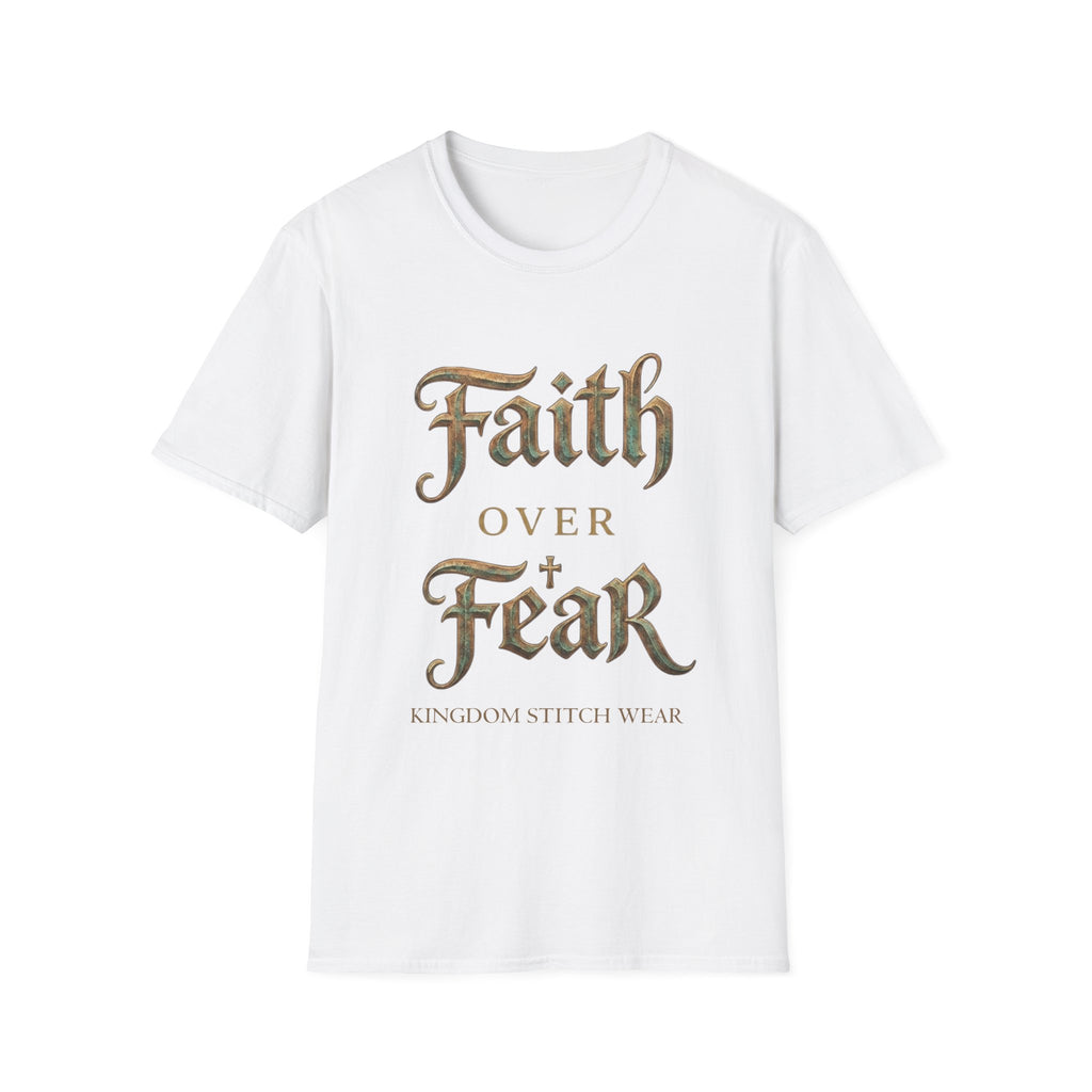 Faith Over Fear Tee | Vintage Gothic Script | Kingdom Stitch Wear