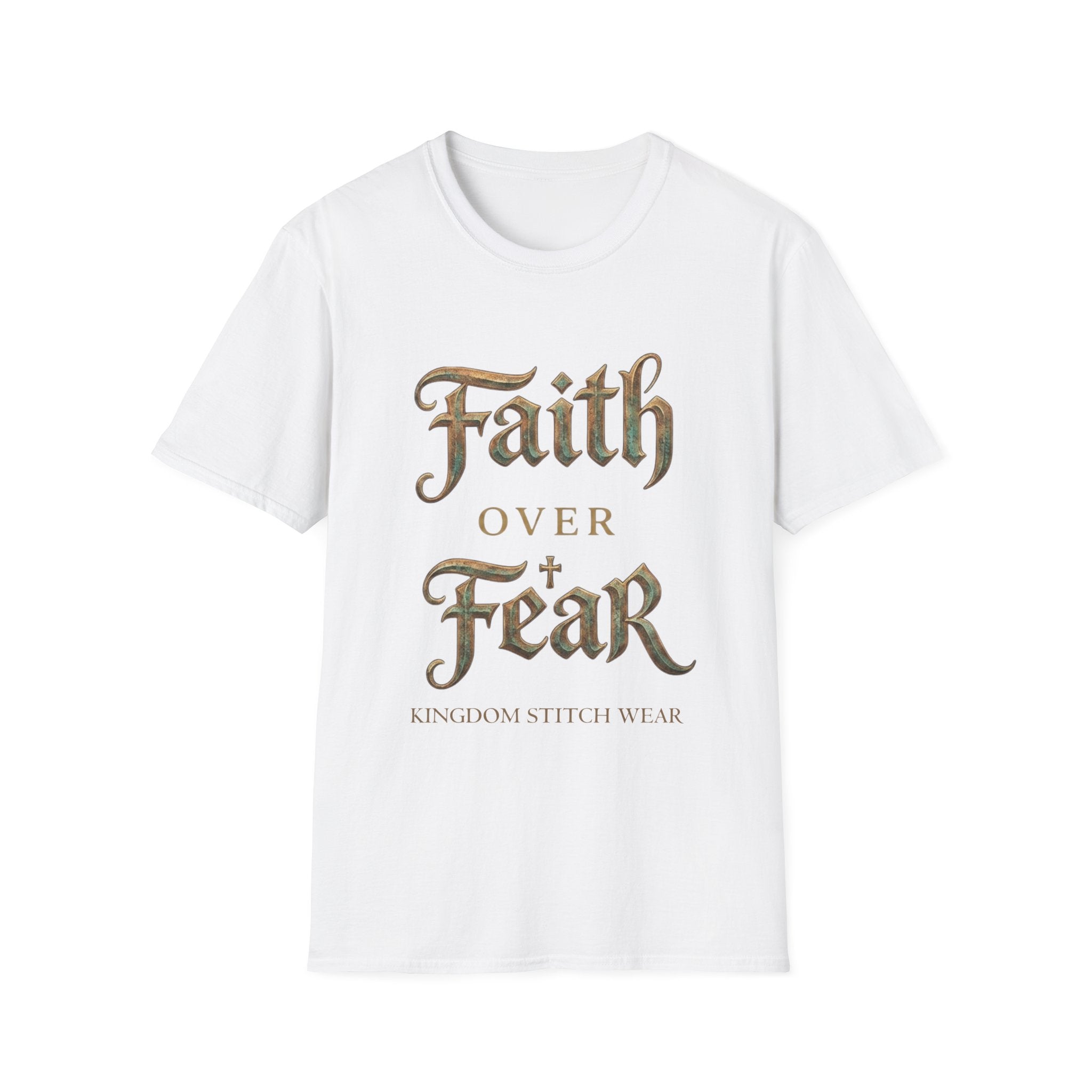 Faith Over Fear Tee | Vintage Gothic Script | Kingdom Stitch Wear