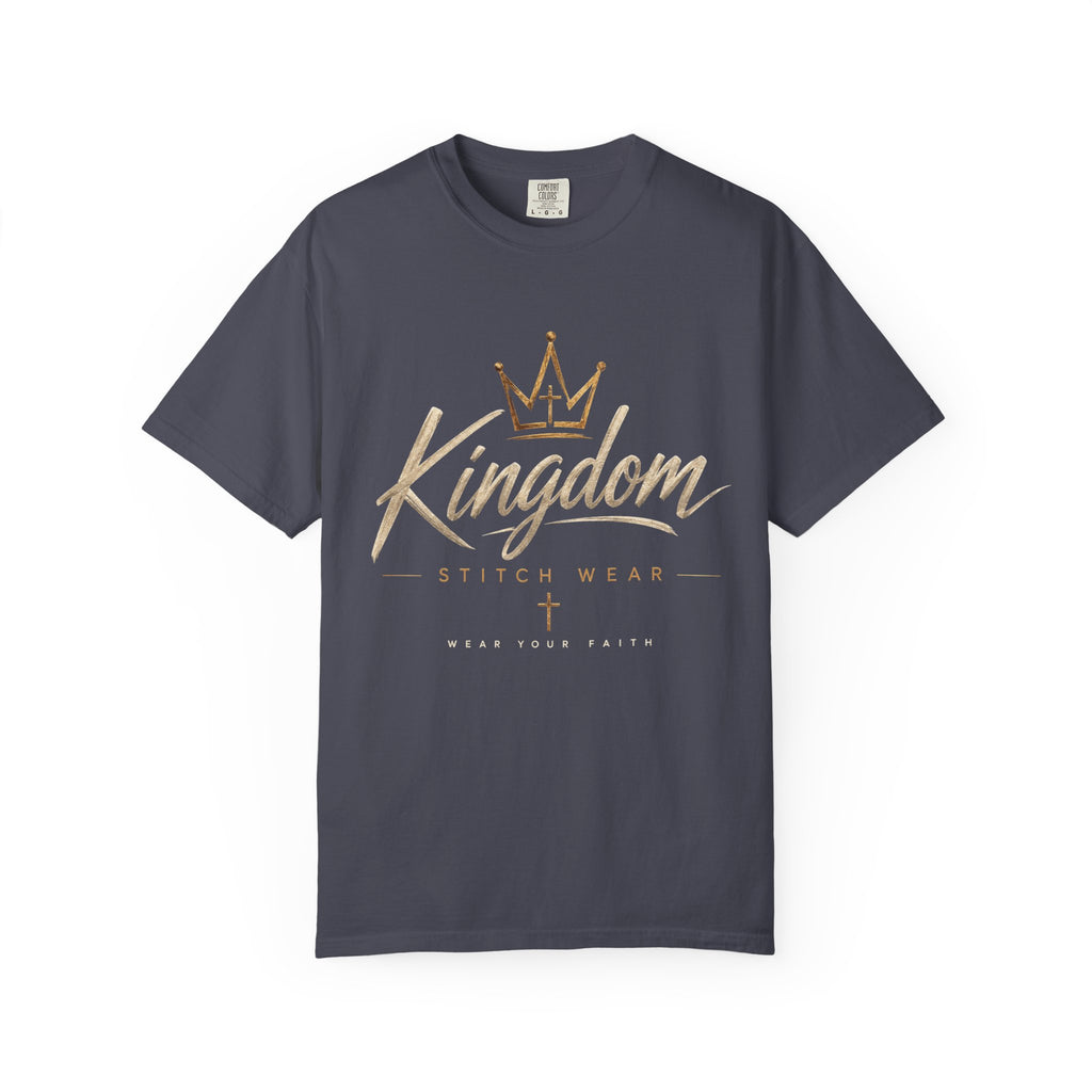 Kingdom Stitch Wear Signature Logo Tee | Wear Your Faith | Garment-Dyed Comfort Colors Christian Apparel | Kingdom Stitch Wear