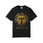 Seek First The Kingdom Tee | Matthew 6:33 | Garment-Dyed Comfort Colors Christian Apparel | Kingdom Stitch Wear