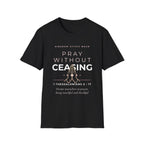 Pray Without Ceasing Tee | Praying Hands | Faith-Based Streetwear | Kingdom Stitch Wear