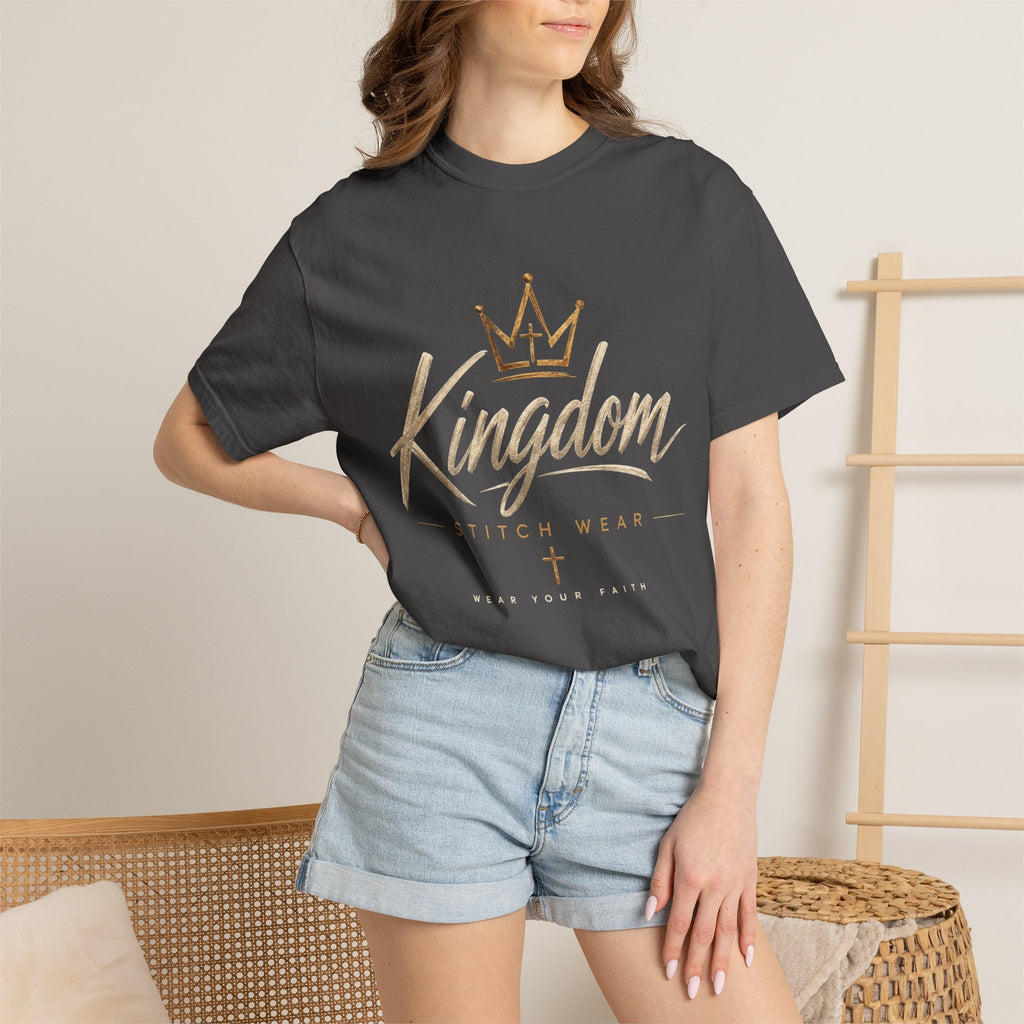 Kingdom Stitch Wear Signature Logo Tee | Wear Your Faith | Garment-Dyed Comfort Colors Christian Apparel | Kingdom Stitch Wear