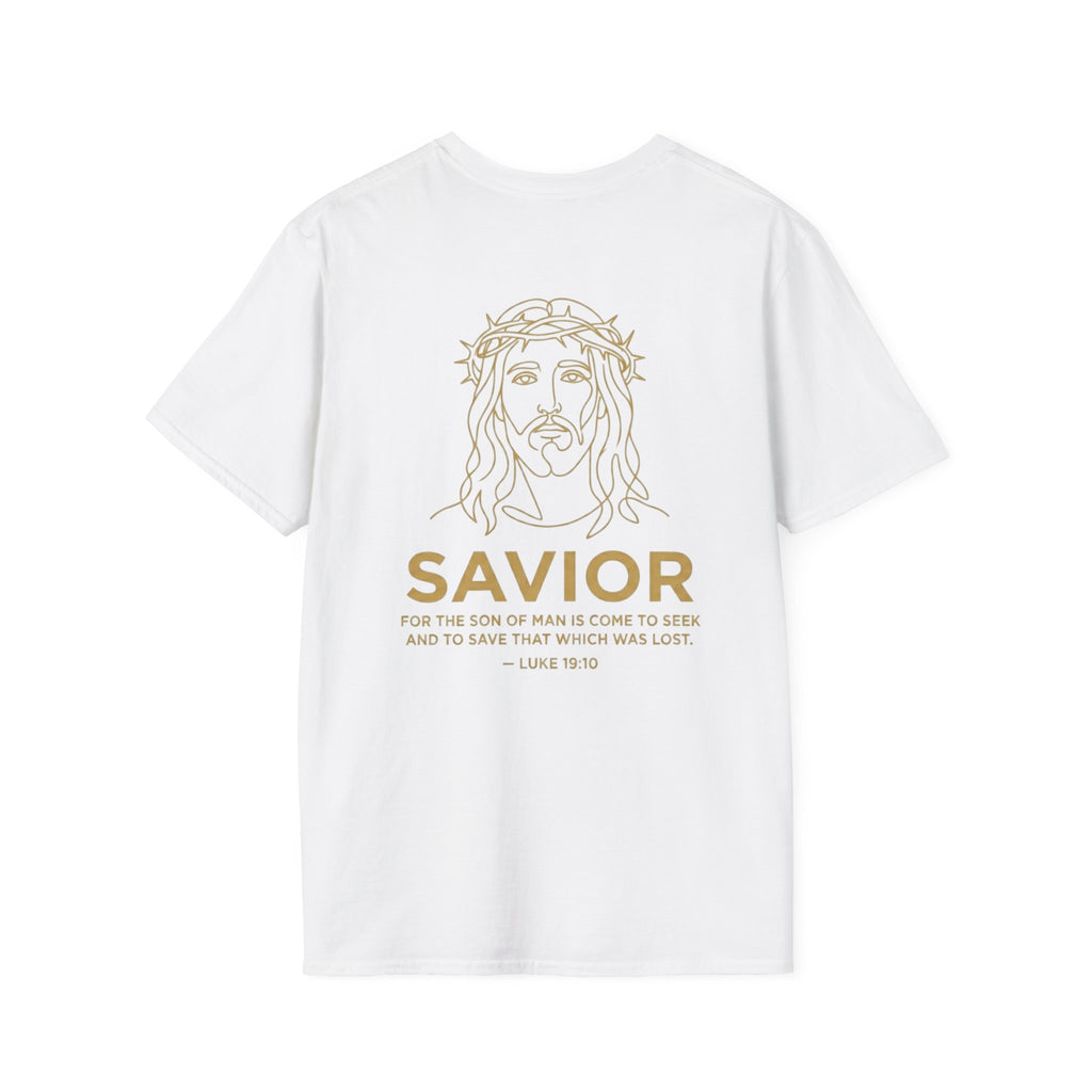 Savior Tee | Jesus Line Art On Back |logo in front left chest| Faith-Based Streetwear | Kingdom Stitch Wear