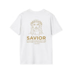Savior Tee | Jesus Line Art On Back |logo in front left chest| Faith-Based Streetwear | Kingdom Stitch Wear