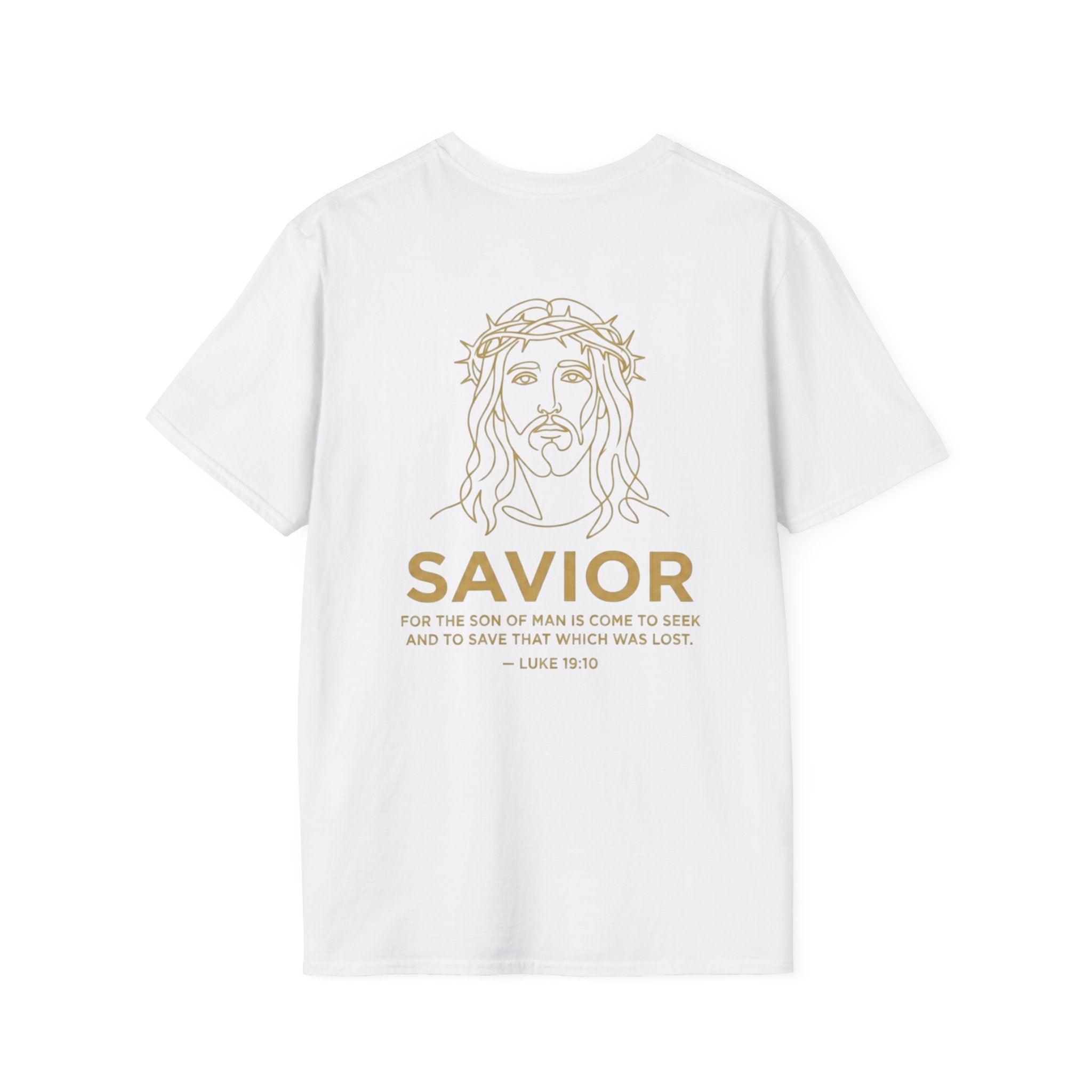 Savior Tee | Jesus Line Art On Back |logo in front left chest| Faith-Based Streetwear | Kingdom Stitch Wear