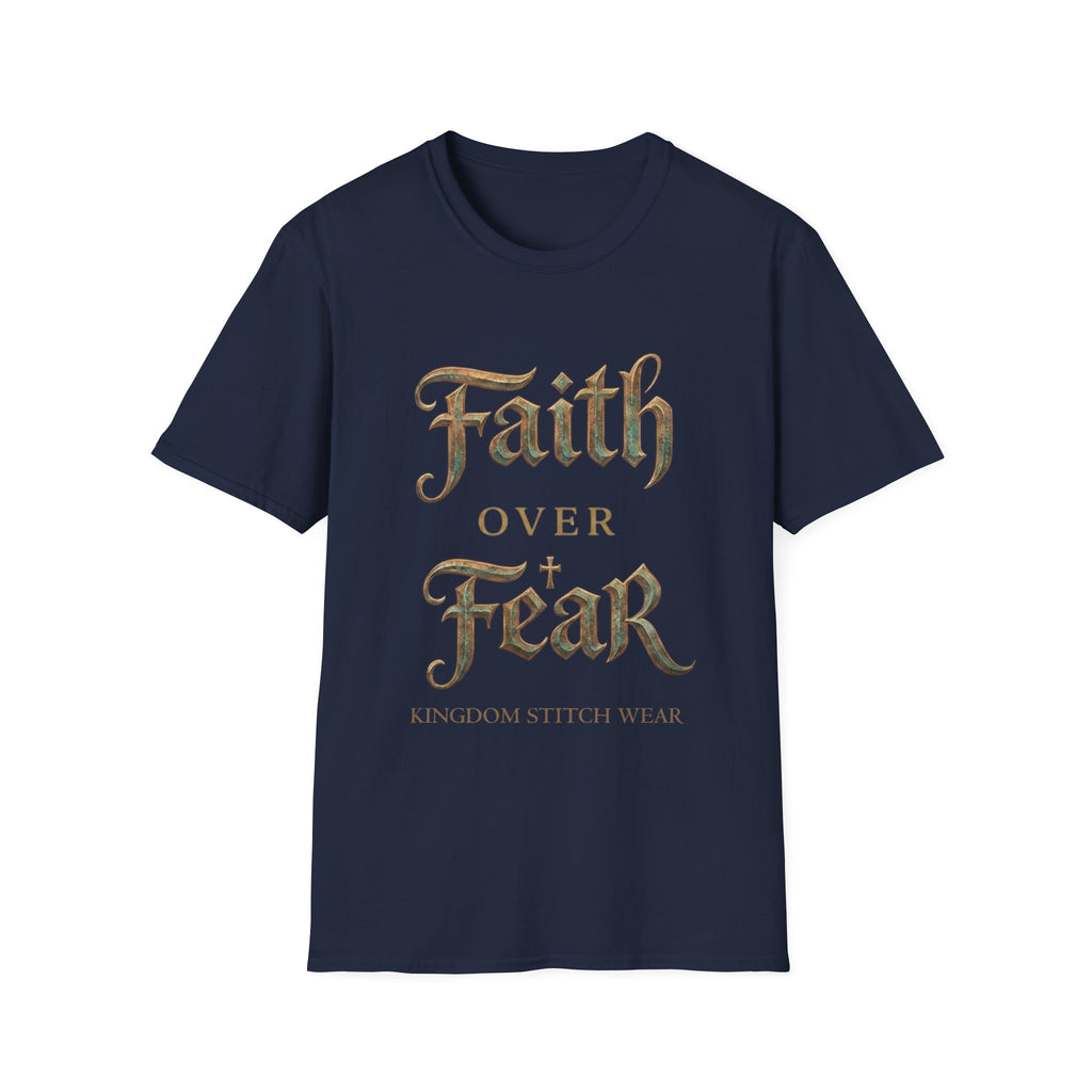 Faith Over Fear Tee | Vintage Gothic Script | Kingdom Stitch Wear