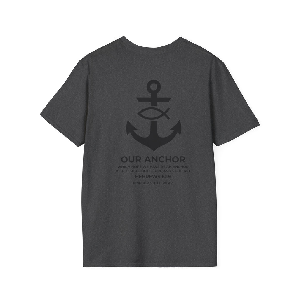 Our Anchor Tee Back Graphic | Sure and Steadfast | Faith-Based Streetwear | Kingdom Stitch Wear