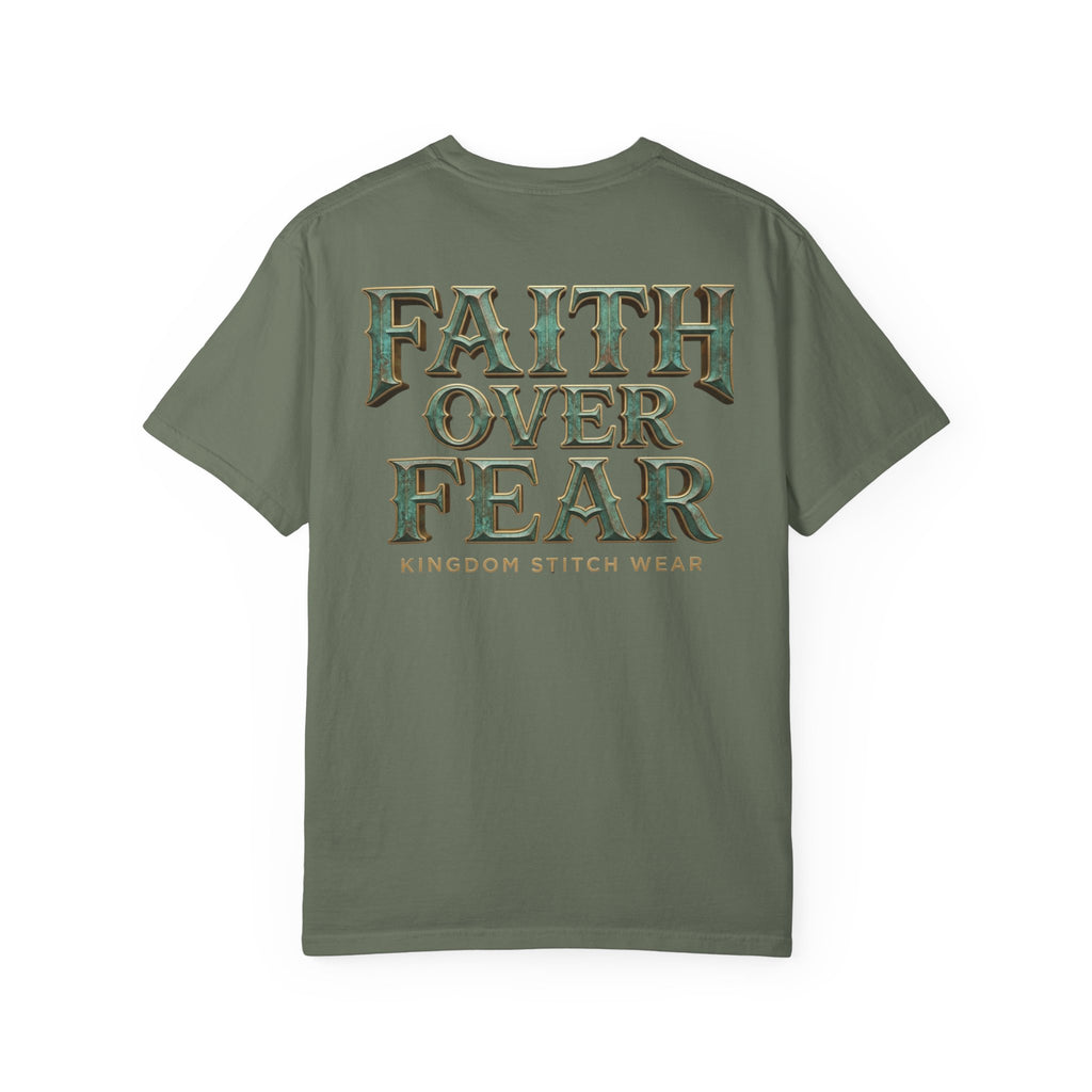 Faith Over Fear Tee Back Graphic| Vintage Patina | Kingdom Stitch Wear