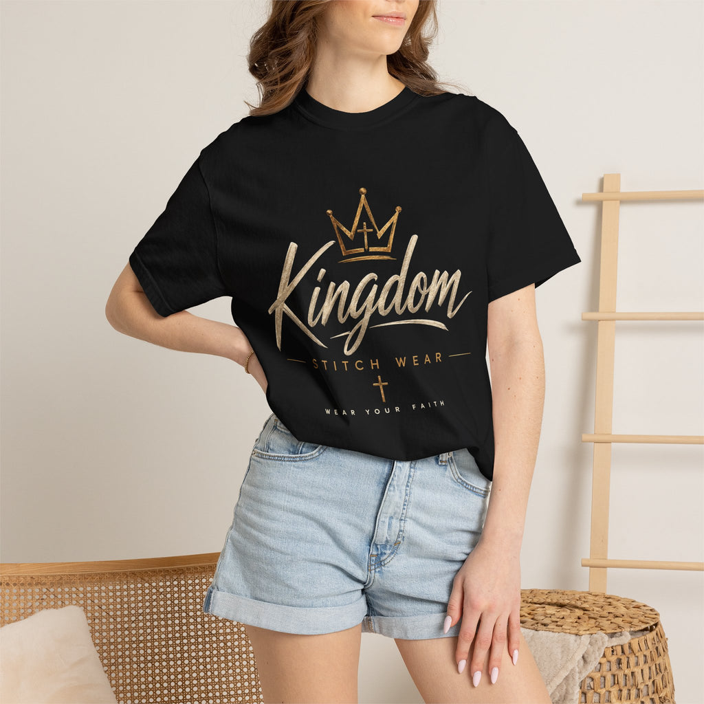 Kingdom Stitch Wear Signature Logo Tee | Wear Your Faith | Garment-Dyed Comfort Colors Christian Apparel | Kingdom Stitch Wear