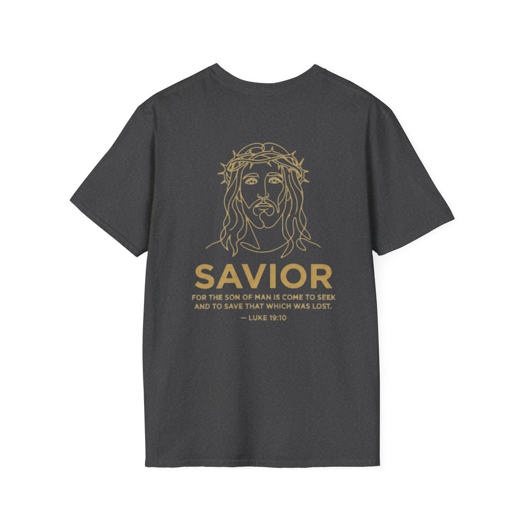 Savior Tee | Jesus Line Art On Back |logo in front left chest| Faith-Based Streetwear | Kingdom Stitch Wear