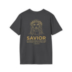 Savior Tee | Jesus Line Art On Back |logo in front left chest| Faith-Based Streetwear | Kingdom Stitch Wear