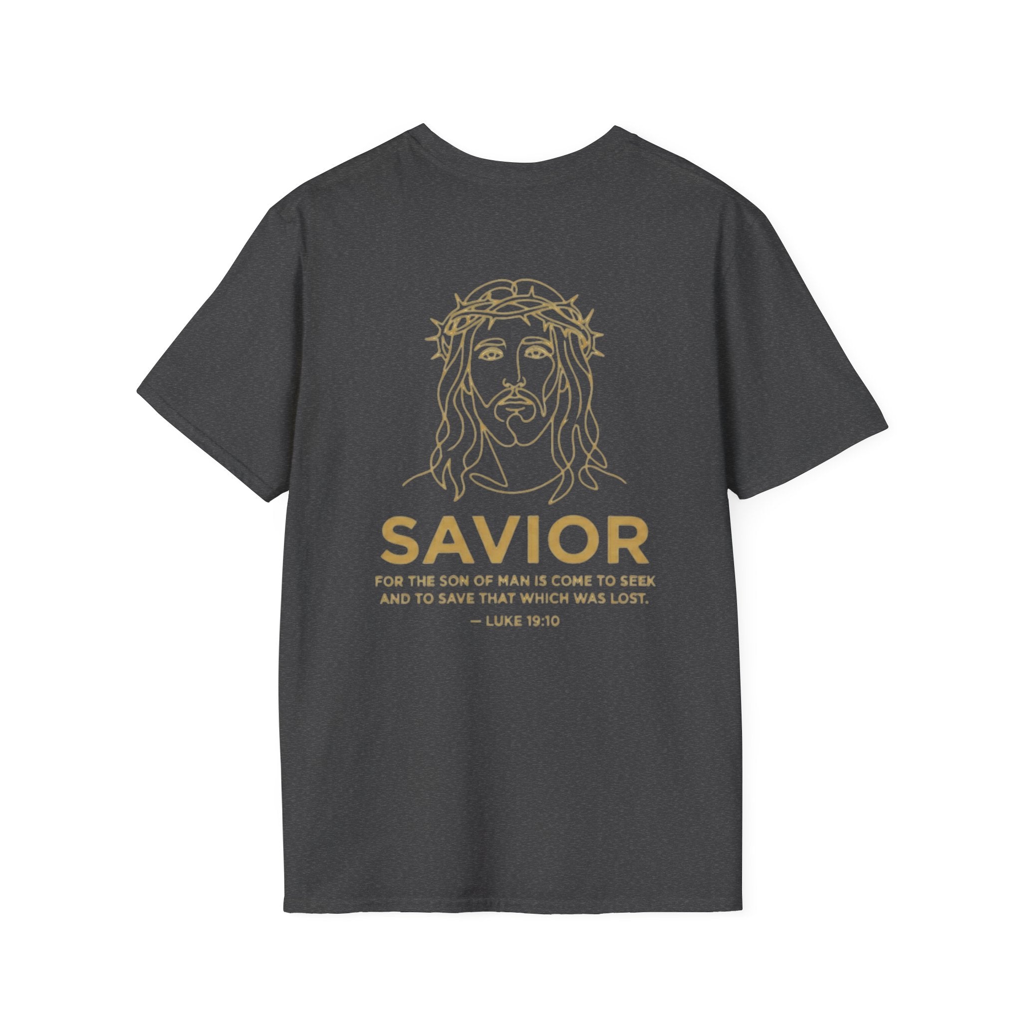 Savior Tee | Jesus Line Art On Back |logo in front left chest| Faith-Based Streetwear | Kingdom Stitch Wear