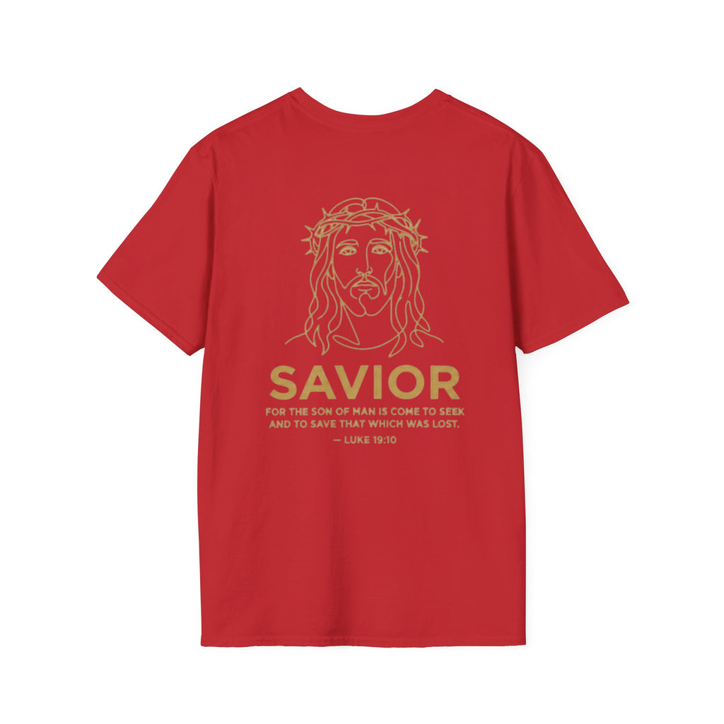 Savior Tee | Jesus Line Art On Back |logo in front left chest| Faith-Based Streetwear | Kingdom Stitch Wear