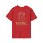 Savior Tee | Jesus Line Art On Back |logo in front left chest| Faith-Based Streetwear | Kingdom Stitch Wear