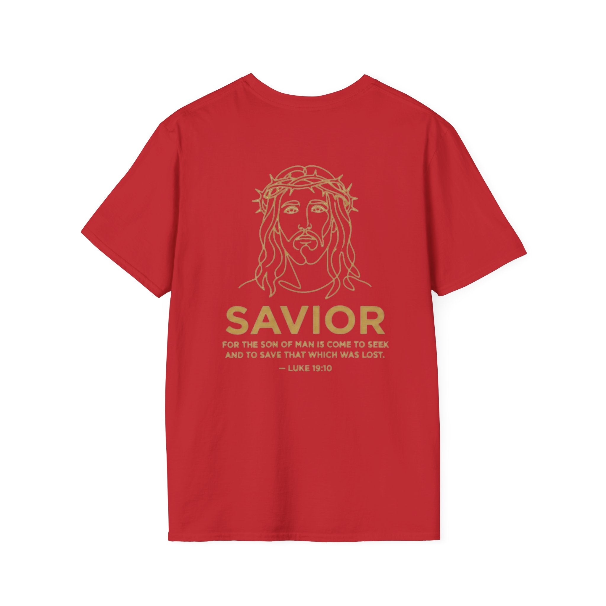 Savior Tee | Jesus Line Art On Back |logo in front left chest| Faith-Based Streetwear | Kingdom Stitch Wear