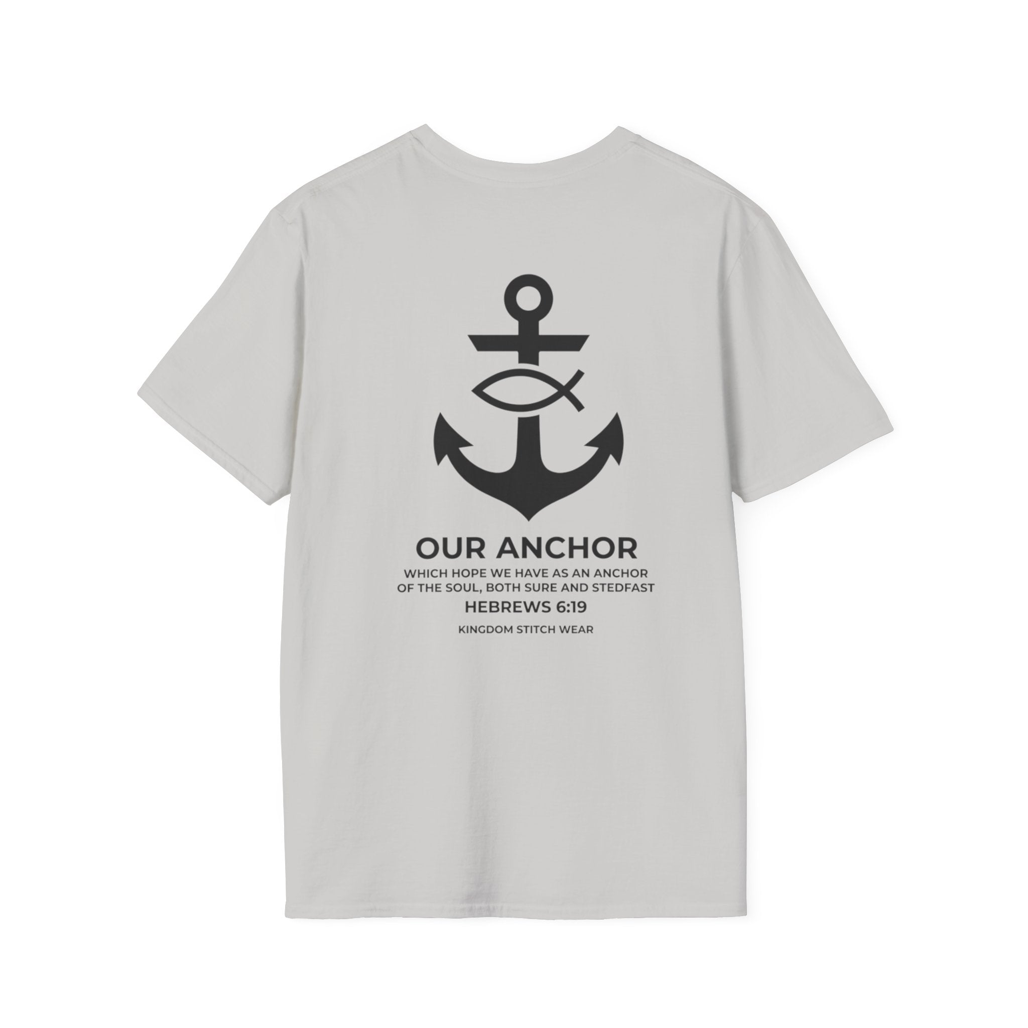Our Anchor Tee Back Graphic | Sure and Steadfast | Faith-Based Streetwear | Kingdom Stitch Wear