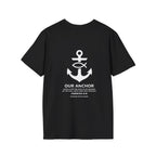 Our Anchor Tee Back Graphic | Sure and Steadfast | Faith-Based Streetwear | Kingdom Stitch Wear