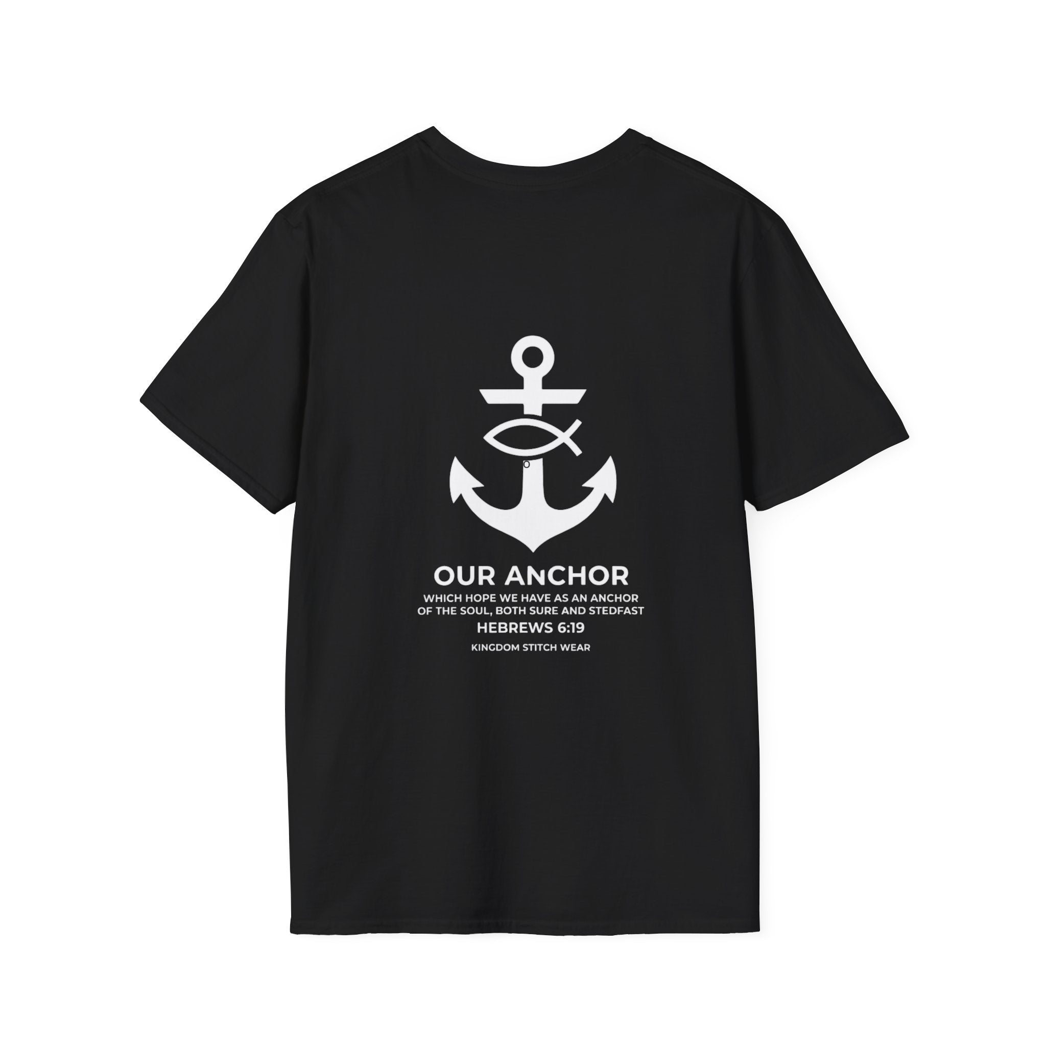 Our Anchor Tee Back Graphic | Sure and Steadfast | Faith-Based Streetwear | Kingdom Stitch Wear