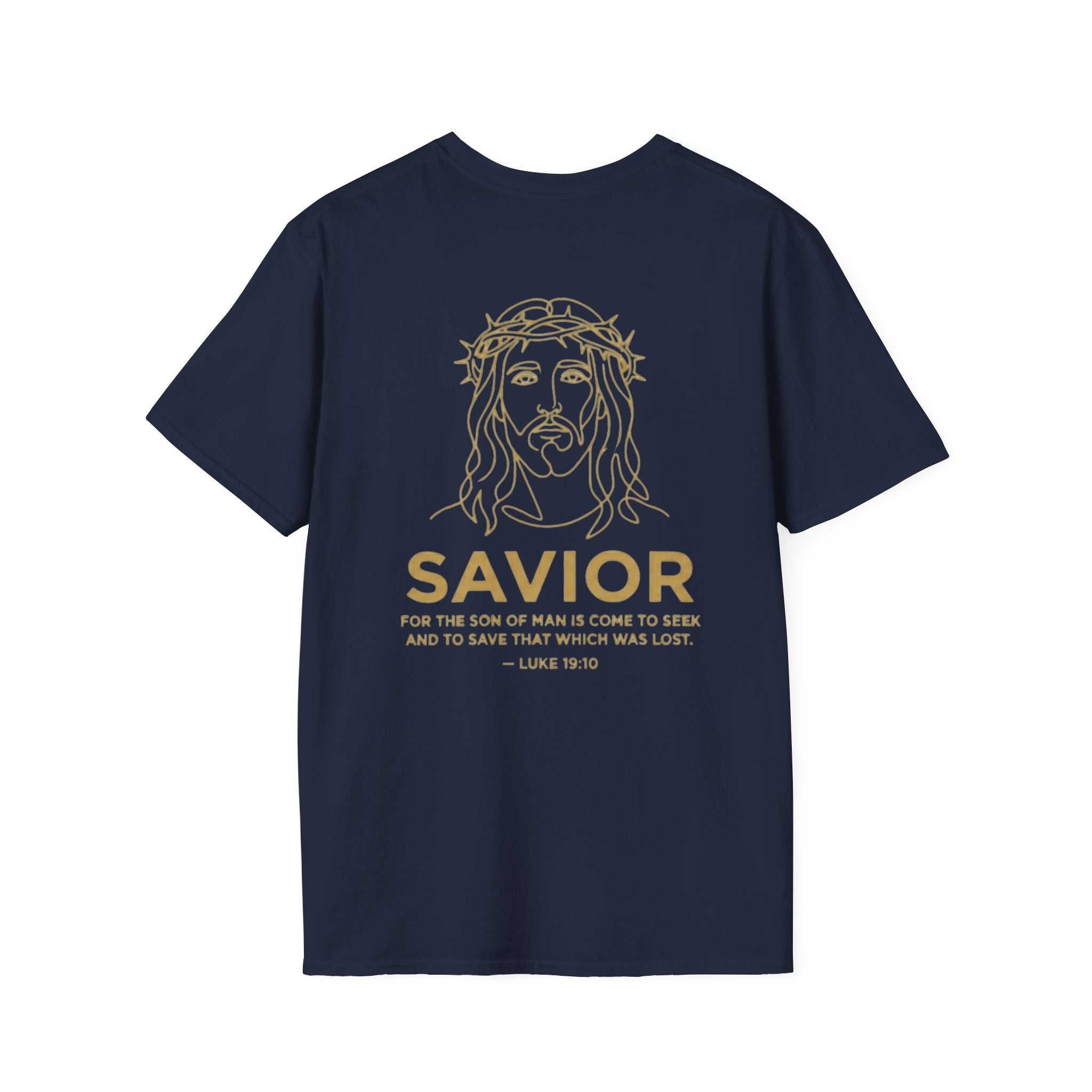 Savior Tee | Jesus Line Art On Back |logo in front left chest| Faith-Based Streetwear | Kingdom Stitch Wear