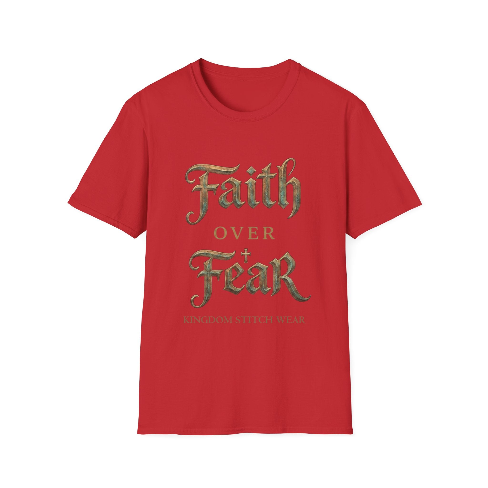 Faith Over Fear Tee | Vintage Gothic Script | Kingdom Stitch Wear