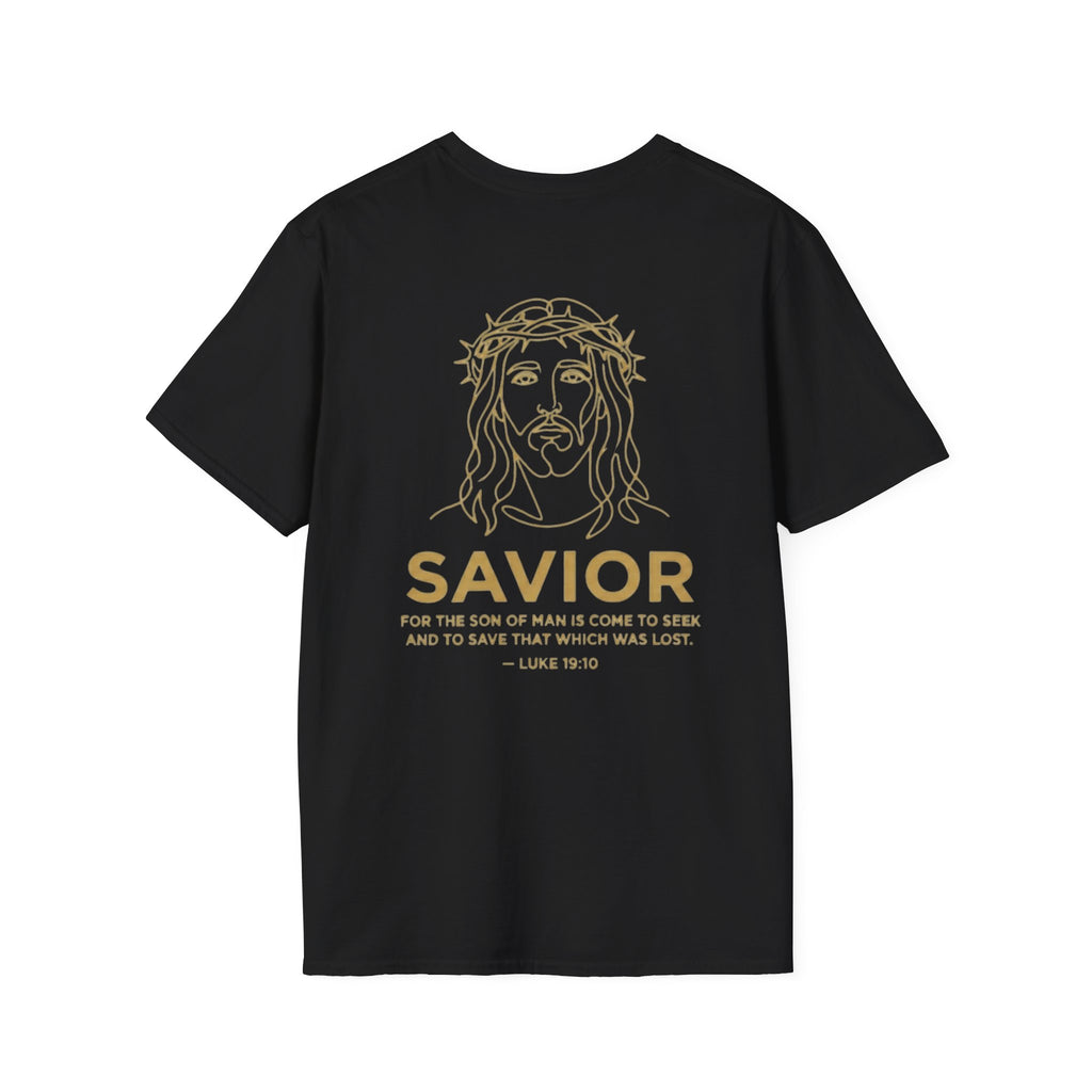 Savior Tee | Jesus Line Art On Back |logo in front left chest| Faith-Based Streetwear | Kingdom Stitch Wear