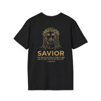 Savior Tee | Jesus Line Art On Back |logo in front left chest| Faith-Based Streetwear | Kingdom Stitch Wear