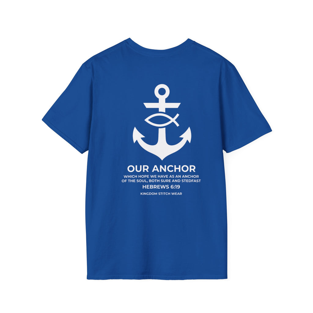 Our Anchor Tee Back Graphic | Sure and Steadfast | Faith-Based Streetwear | Kingdom Stitch Wear