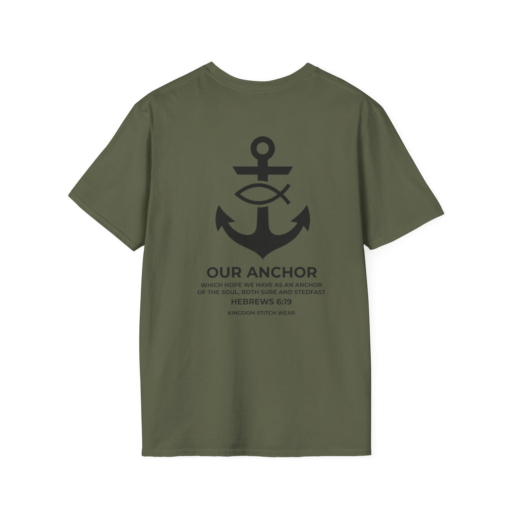 Our Anchor Tee Back Graphic | Sure and Steadfast | Faith-Based Streetwear | Kingdom Stitch Wear