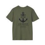 Our Anchor Tee Back Graphic | Sure and Steadfast | Faith-Based Streetwear | Kingdom Stitch Wear