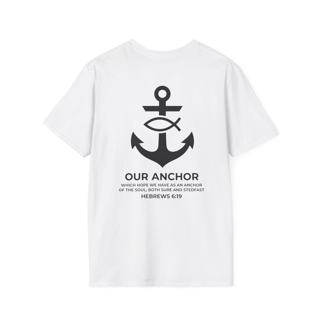 Our Anchor Tee Back Graphic | Sure and Steadfast | Faith-Based Streetwear | Kingdom Stitch Wear