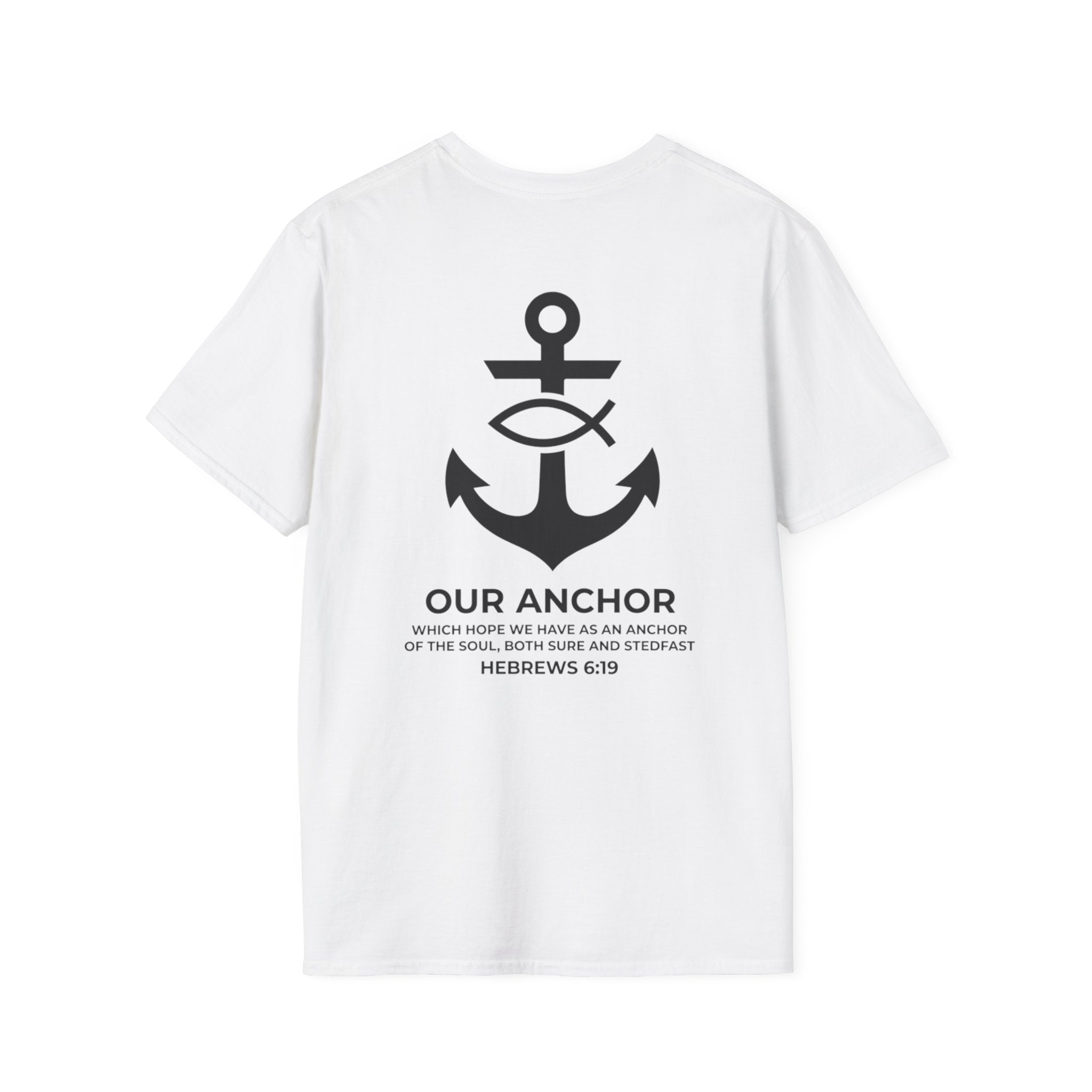 Our Anchor Tee Back Graphic | Sure and Steadfast | Faith-Based Streetwear | Kingdom Stitch Wear