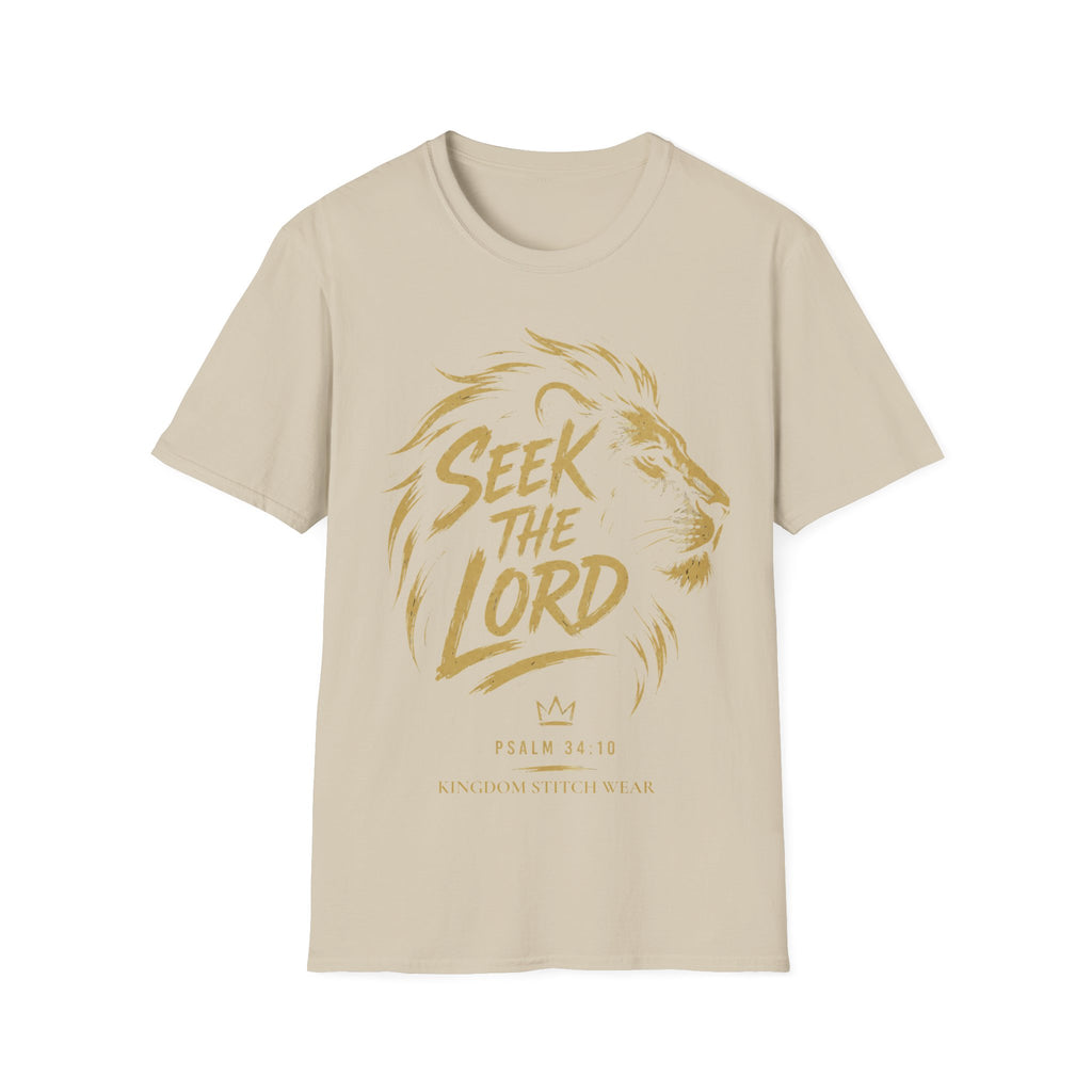 Seek the Lord Tee | Psalm 34:10 | Kingdom Stitch Wear