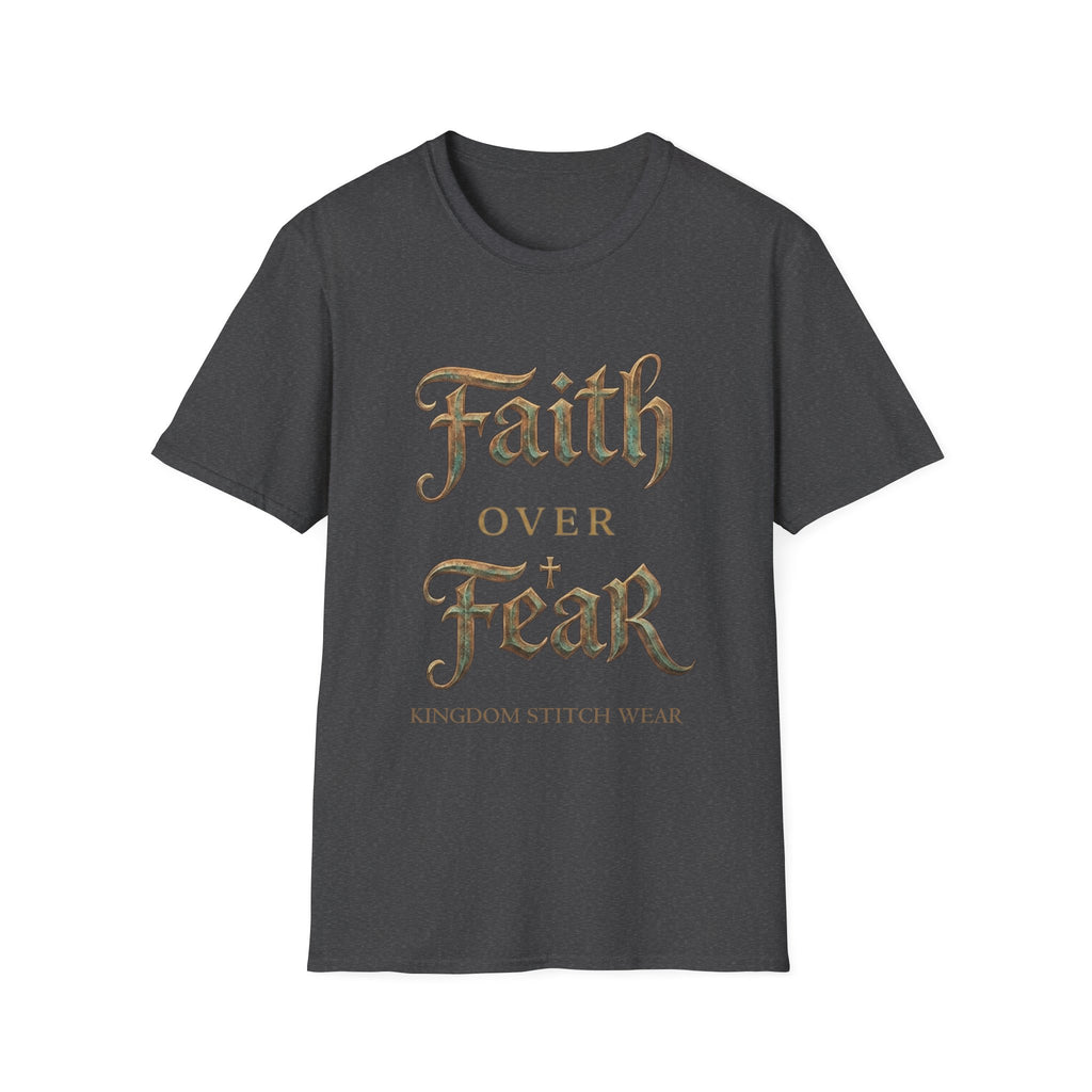 Faith Over Fear Tee | Vintage Gothic Script | Kingdom Stitch Wear