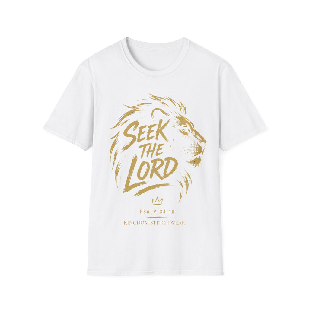 Seek the Lord Tee | Psalm 34:10 | Kingdom Stitch Wear
