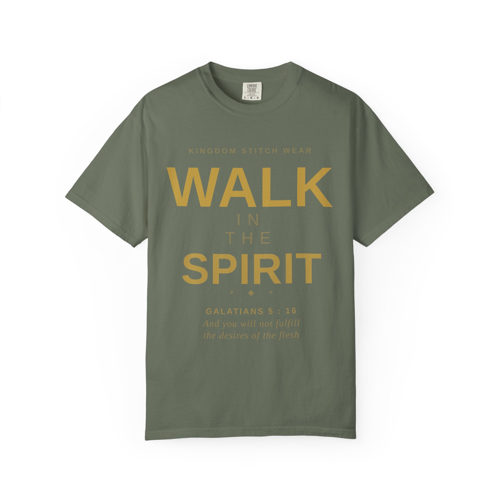 Walk In The Spirit Tee | Galatians 5:16 | Garment-Dyed Comfort Colors Christian Apparel | Kingdom Stitch Wear