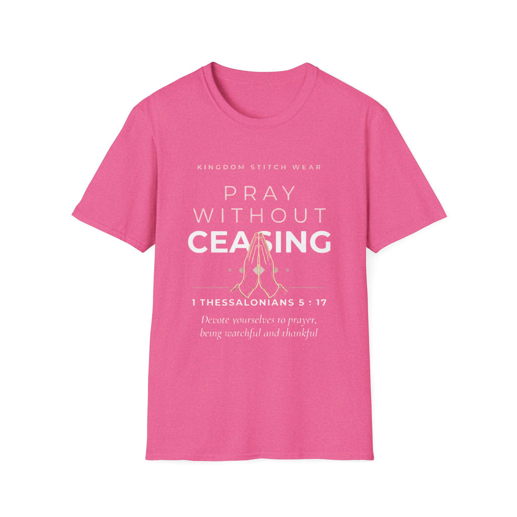 Pray Without Ceasing Tee | Praying Hands | Faith-Based Streetwear | Kingdom Stitch Wear