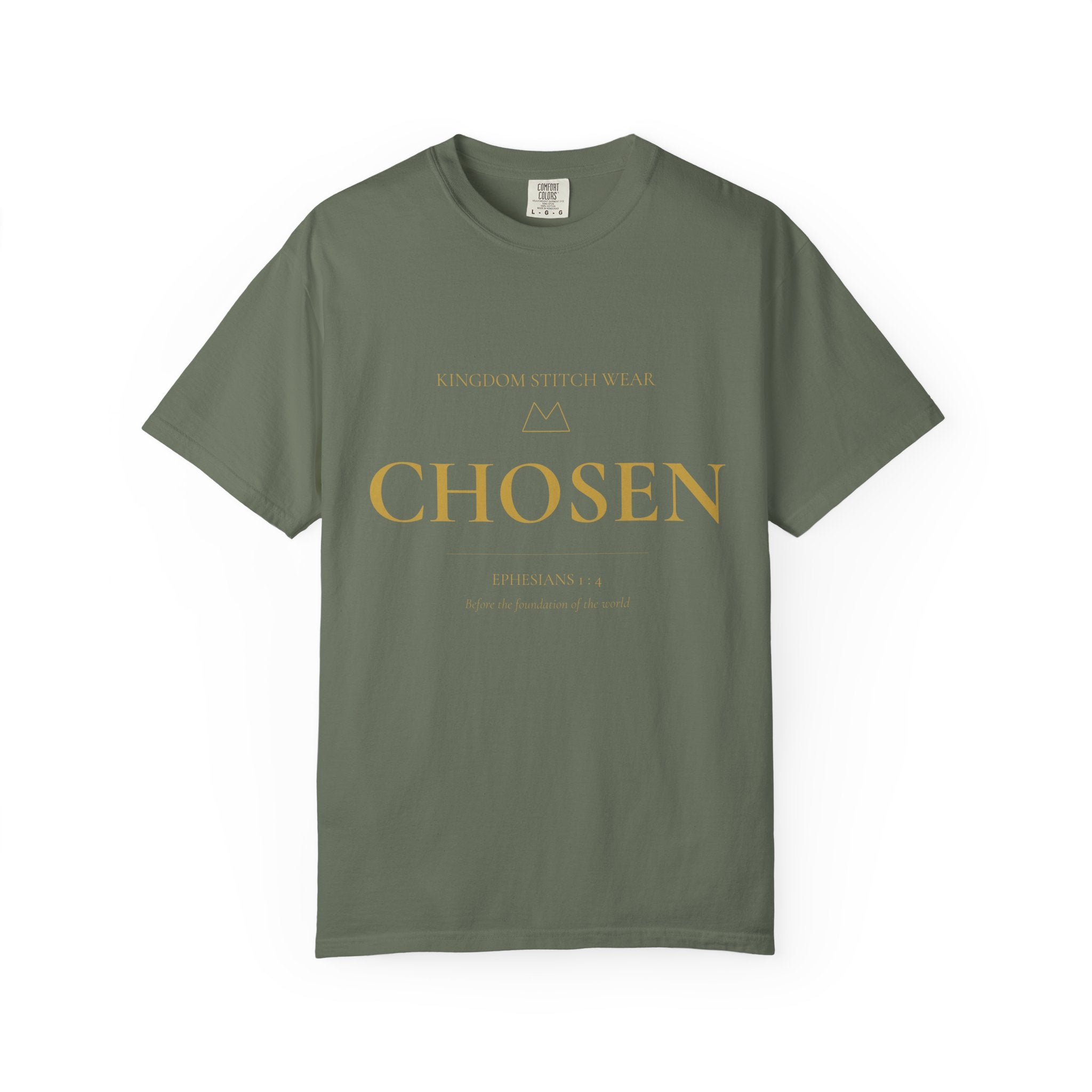 Chosen Tee | Ephesians 1:4 | Garment-Dyed Comfort Colors Christian Apparel | Kingdom Stitch Wear