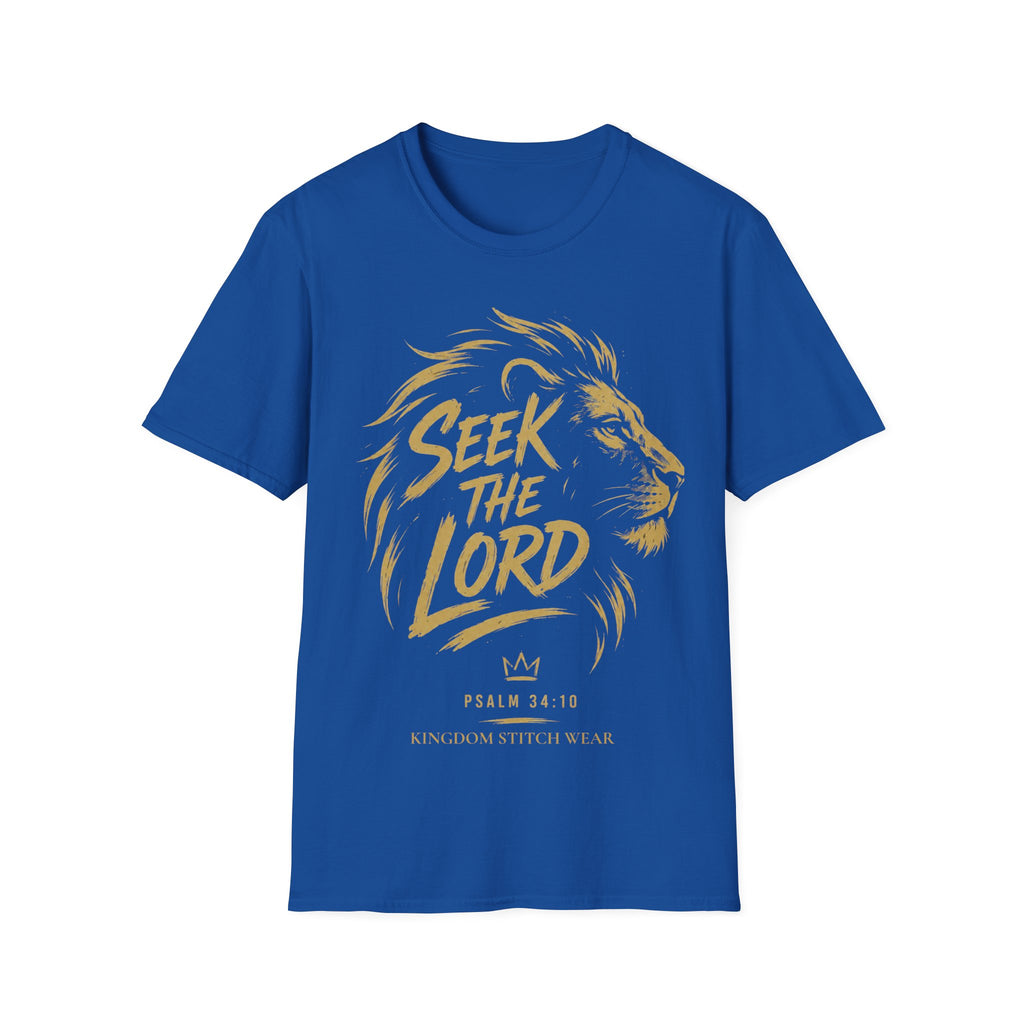 Seek the Lord Tee | Psalm 34:10 | Kingdom Stitch Wear