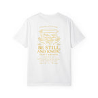 Be Still & Know Comfort Tee | Garment-Dyed Back Graphic | Kingdom Stitch Wear