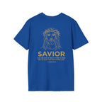 Savior Tee | Jesus Line Art On Back |logo in front left chest| Faith-Based Streetwear | Kingdom Stitch Wear