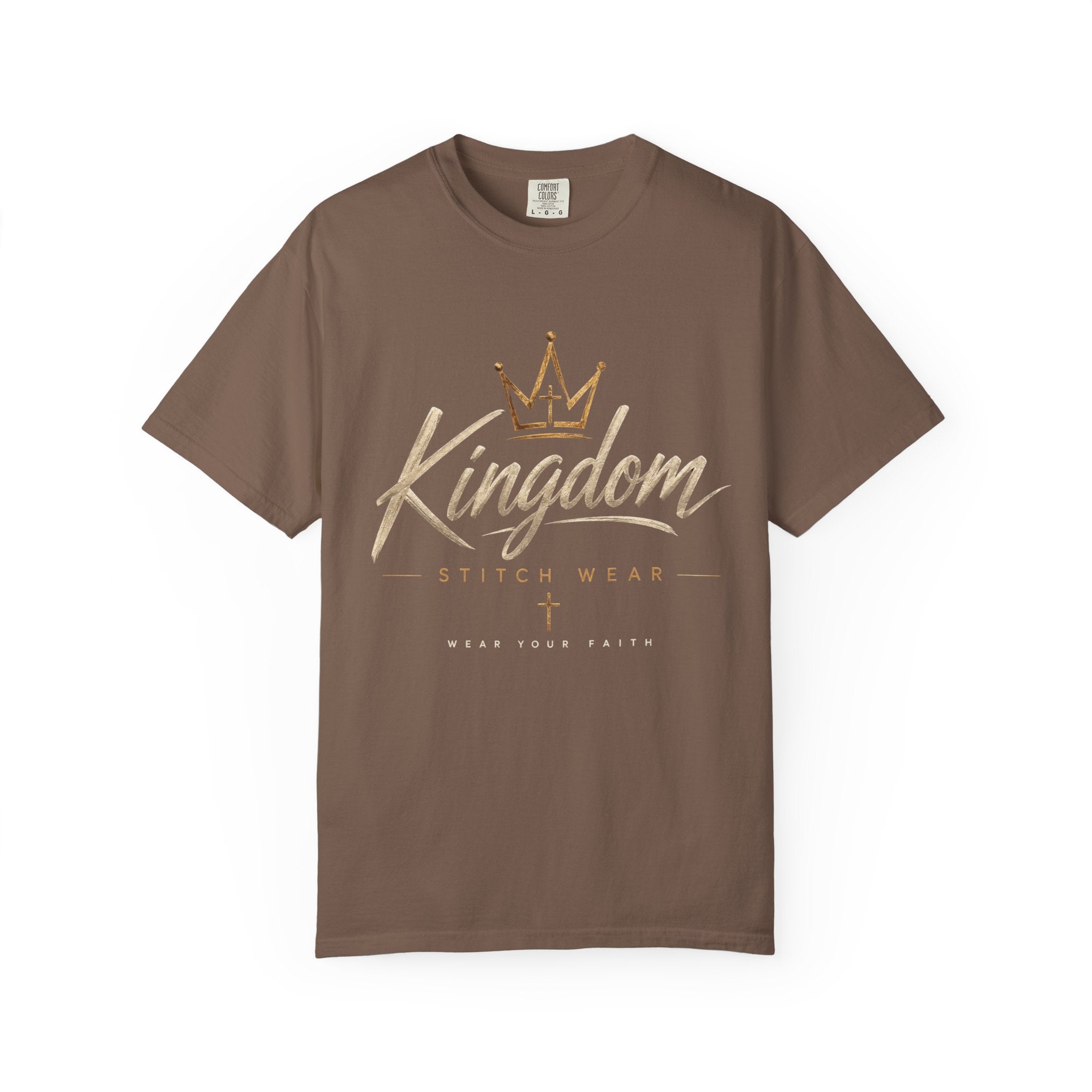 Kingdom Stitch Wear Signature Logo Tee | Wear Your Faith | Garment-Dyed Comfort Colors Christian Apparel | Kingdom Stitch Wear
